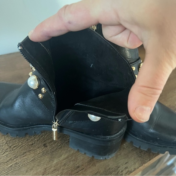 Karl Lagerfeld Paris Pixie Embellishment Moto Boots - Picture 5 of 10